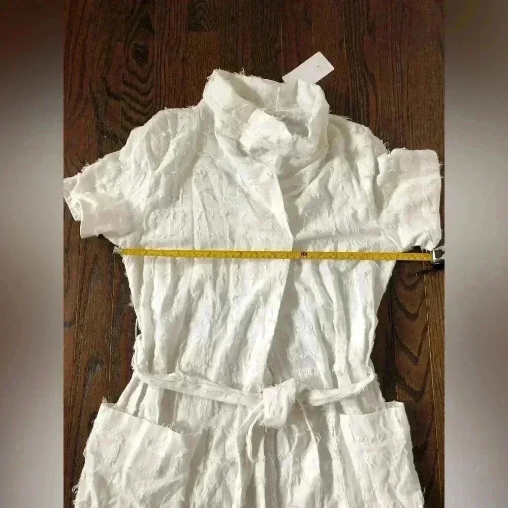 Corey Lynn Calter Women’s XS White Milly Cowl Neck Deep Pocket Midi Dress - NWT! - Picture 9 of 14